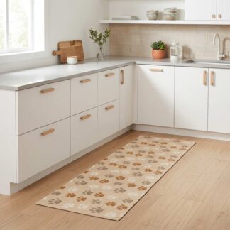 vidaXL Χαλί Κουζίνας μπεζ πατούσες 300 x 60 εκ 100% Πολυαμίδιο
