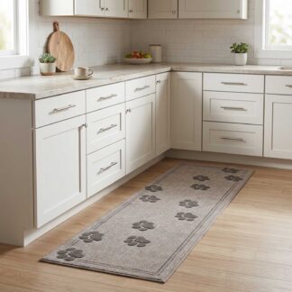 vidaXL Χαλί Κουζίνας Γκρι πατούσες 180 x 60 cm 100% Πολυαμίδιο