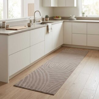 vidaXL Χαλί Κουζίνας Καφέ σκανδιναβικό 300 x 60 εκ 100% Πολυαμίδιο