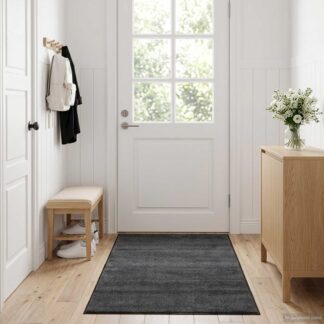 vidaXL Χαλάκι Εξώπορτας Ανοιχτό γκρι 150 x 90 cm 100% Πολυαμίδιο