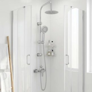 vidaXL Σύστημα Ντους Μαύρο Ανοξείδωτο Ατσάλι 21 x 48 x 112 cm