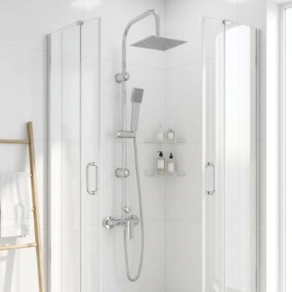 vidaXL Σύστημα Ντους Χρωμέ Ανοξείδωτο Ατσάλι 21 x 48 x 112 cm