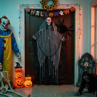 vidaXL Κρεμαστός Χάρος Halloween SPOOKA Μαύρο 112 x 164 εκ.