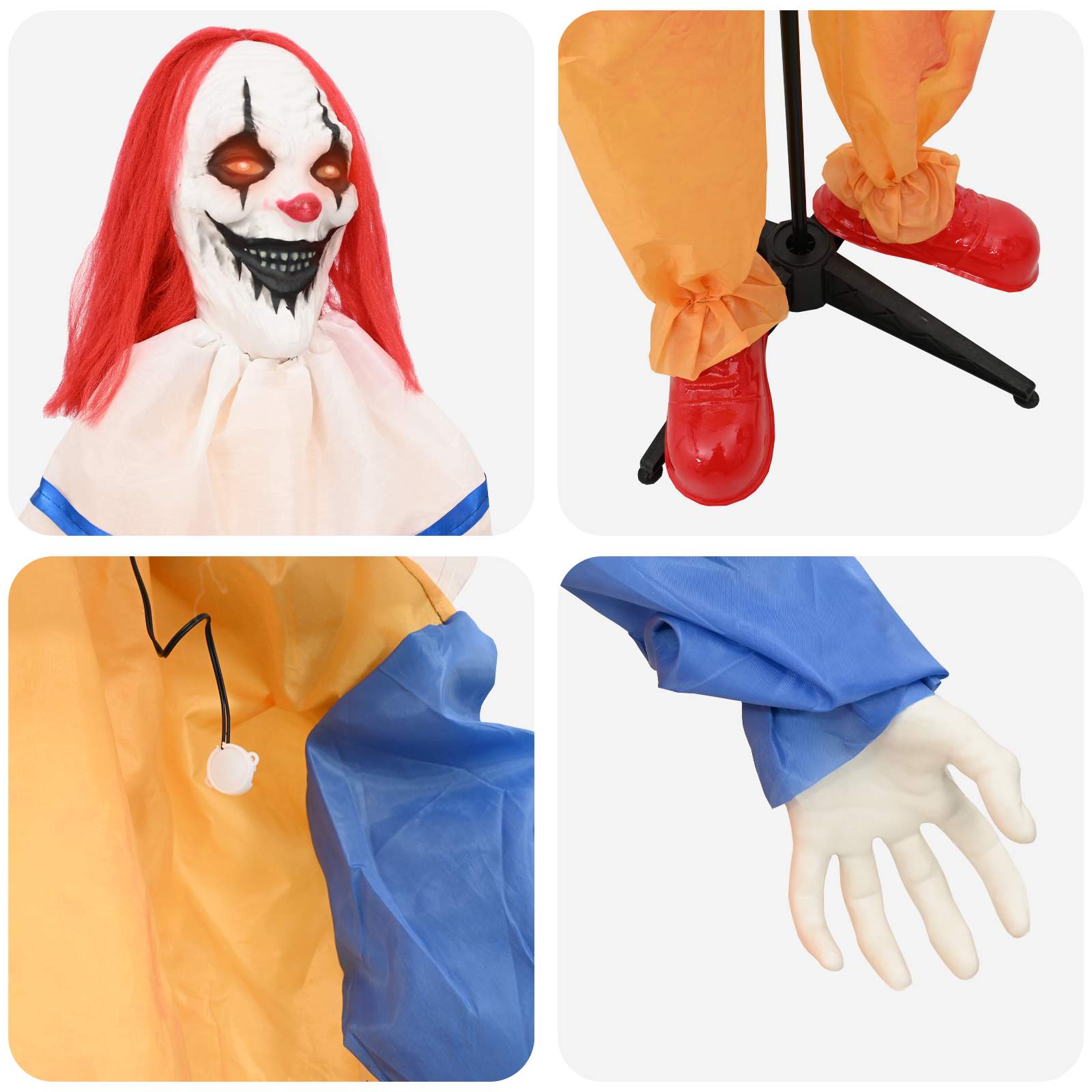 vidaXL Τρομακτικός κλόουν Halloween SPOOKA Κίτρινο και Μπλε - Image 6