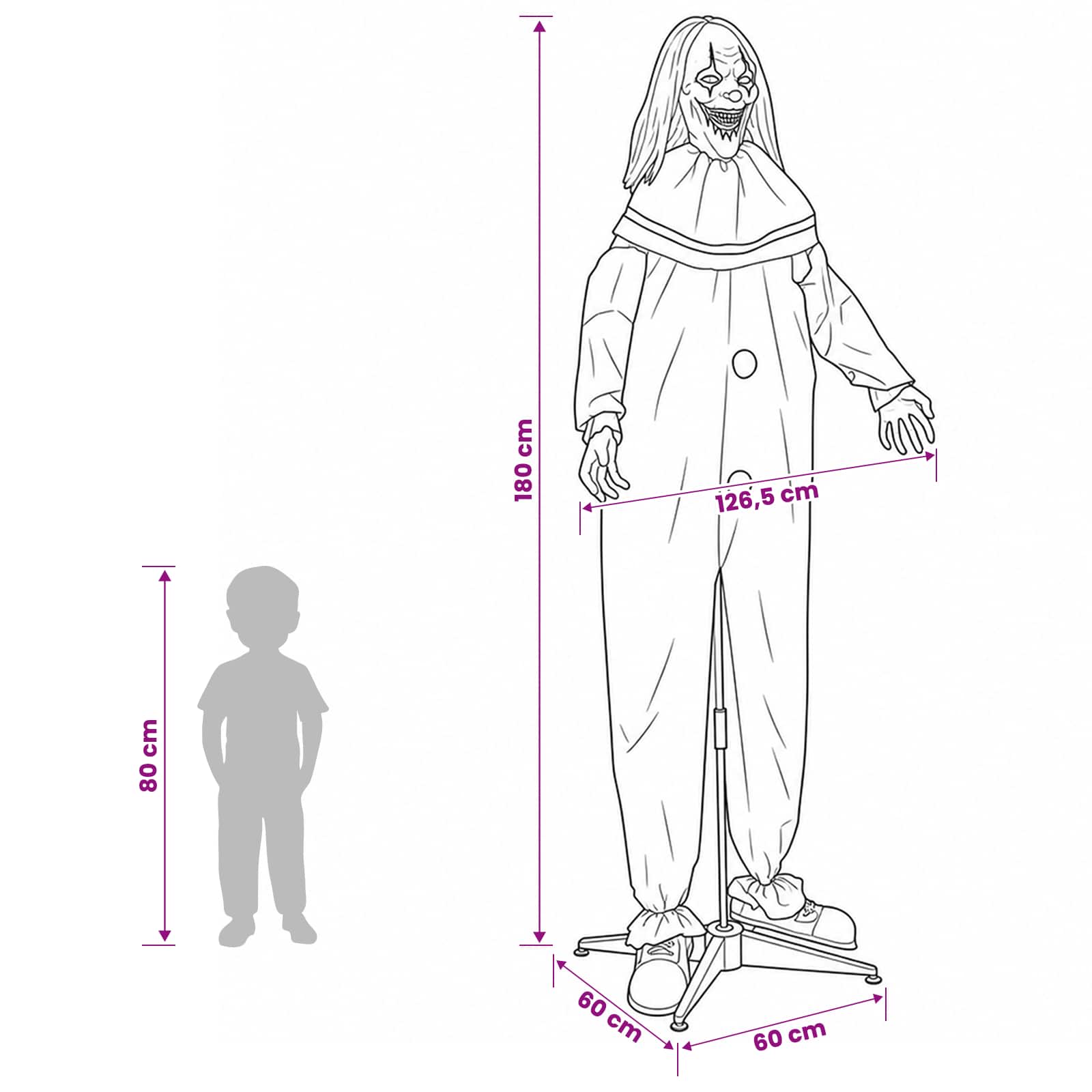 vidaXL Τρομακτικός κλόουν Halloween SPOOKA Κίτρινο και Μπλε - Image 7