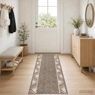 vidaXL Δερμάτινο Χαλί FLORNES Υφαντό Taupe PP 7 mm