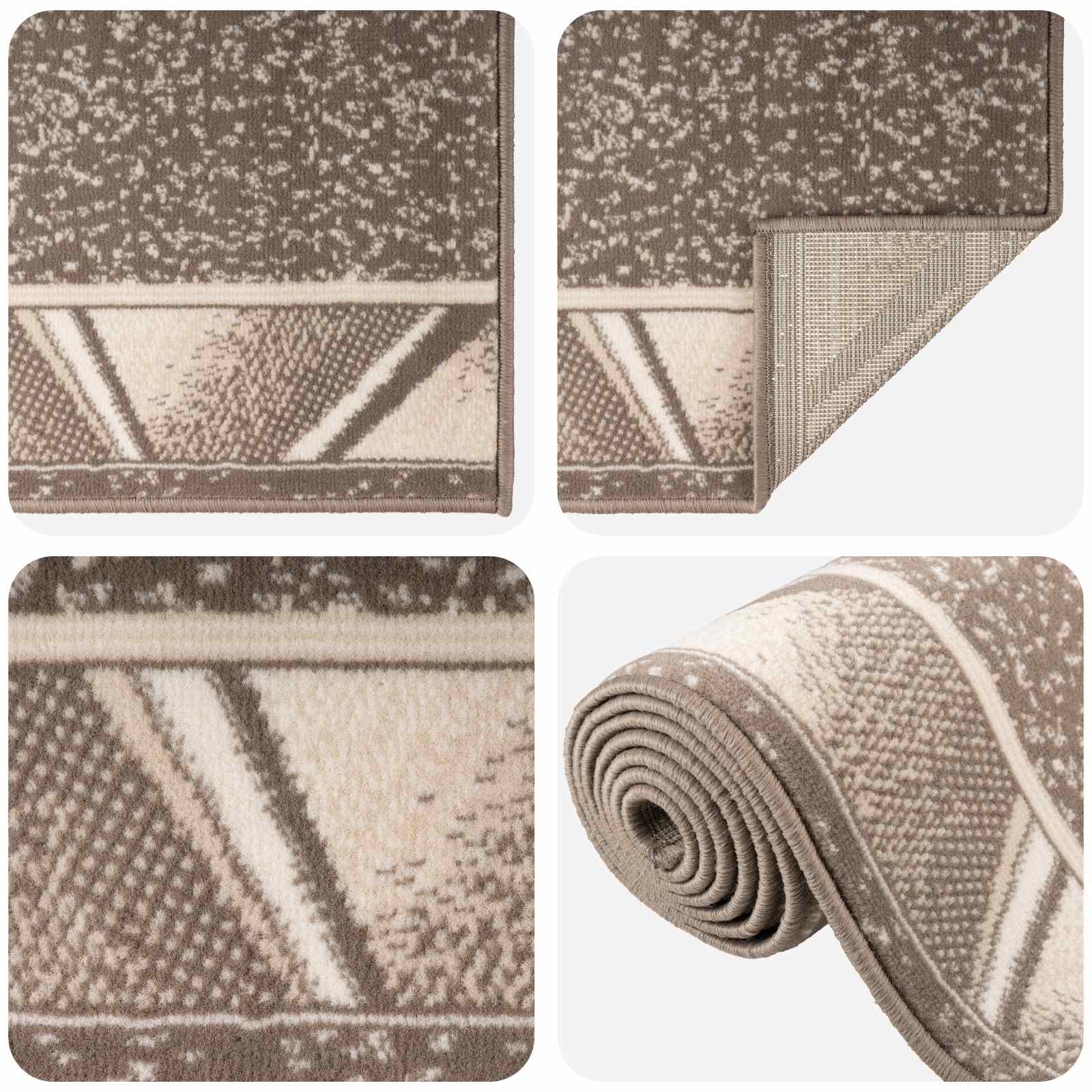 vidaXL Δερμάτινο Χαλί FLORNES Υφαντό Taupe PP 7 mm - Image 3