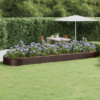 vidaXL Ζαρντινιέρα Καφέ 523x140x36 εκ. Γαλβανισμένος χάλυβας