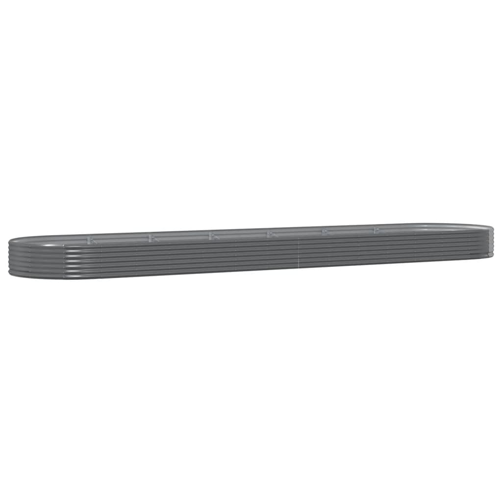 vidaXL Ζαρντινιέρα Γκρι 600x140x36 εκ. Γαλβανισμένος χάλυβας - Image 2